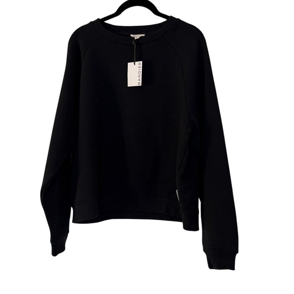 Bandier NWT Women's Black Weekend Fleece Crewneck -